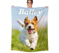 NIBESSER Manta Personalizada con Foto y Texto Cálido Suave Manta Polar y Franela Cómodo Ideas Regalo para Familiares Amigos Niños para Cumpleaños Navidad Aniversario, 1 Foto-2, 100x130 cm