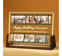 NIBESSER Placa Spotify Personalizada Lampara Personalizada con Foto de Metacrilato Con Luz y Base de Madera Opcionales Regalo Personalizado para Pareja Aniversario Novio Amigos Familiares