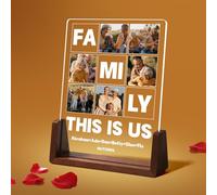 NIBESSER Placa Spotify Personalizada Lampara Personalizada con Foto de Metacrilato Con Luz y Base de Madera Opcionales Regalo Personalizado para Pareja Aniversario Novio Amigos Familiares