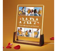 NIBESSER Placa Spotify Personalizada Lampara Personalizada con Foto de Metacrilato Con Luz y Base de Madera Opcionales Regalo Personalizado para Pareja Aniversario Novio Amigos Familiares