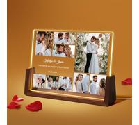 NIBESSER Placa Spotify Personalizada Lampara Personalizada con Foto de Metacrilato Con Luz y Base de Madera Opcionales Regalo Personalizado para Pareja Aniversario Novio Amigos Familiares