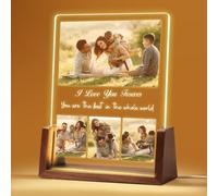 NIBESSER Placa Spotify Personalizada Lampara Personalizada con Foto de Metacrilato Con Luz y Base de Madera Opcionales Regalo Personalizado para Pareja Aniversario Novio Amigos Familiares