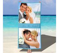 NIBESSER Toalla Personalizada con Foto Toalla Playa Microfibra Niña Niño Ligera 76x152 cm Toalla Piscina Antiarena de Secado Rápido Toalla de Playa Mujer Hombre Suave Cómoda, 2 Fotos