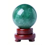 NIBHZ Adorno de Esfera de fluorita Verde Natural - Decoración del hogar para Sala de Estar, Dormitorio, Entrada o Estudio - Pieza de Acento de Bola de Cristal Verde,200mm