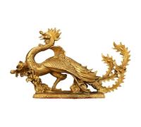 NIBHZ Adorno de Fénix de latón, artesanía para Sala de Estar, decoración de Oficina, símbolo de Dragón Fénix, Amuleto de la Suerte, Regalo de Boda, Fénix de Fuego,45x8x25.5cm