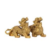 NIBHZ Adorno de latón Feng Shui Pixiu: Pixiu de Cobre Que atrae Riqueza para Reunir riquezas; Regalo Ideal para inauguraciones de Negocios e inauguraciones de Casas,A Pair,12x5x9.5cm