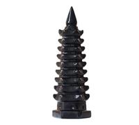 NIBHZ Adorno de Pagoda Wenchang de Feng Shui de obsidiana Natural, Pagoda Exquisita, Adecuada para decoración del hogar, la Oficina y el Escritorio,4.7 in