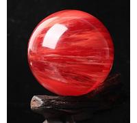 NIBHZ Bola de Cristal Natural Bola de Cristal Grande Hermosa Bola de Cristal de Cuarzo Derretido Rojo,13cm