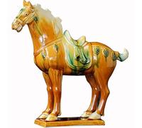 NIBHZ Decoración Oriental, Caballo de Porcelana, réplica Antigua de la dinastía Tang en China Horse, cerámica Tricolor (sancai), Estatua, Escultura, figurita,A