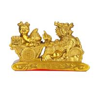 NIBHZ Escultura de jardín al Aire Libre, estatuas Chinas de latón Qilin/Chi Lin/Kylin de Feng Shui, Regalo de decoración del hogar Que atrae Riqueza,A,23X8X13cm