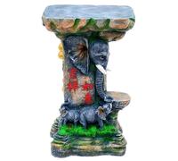 NIBHZ Soporte de Planta bonsái Tallado de raíz de Piedra de imitación, rocalla Artificial, Fuente de Agua Corriente, Adorno de Feng Shui, de pie,C