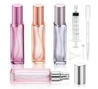 Niboken Atomizador Recargable 20ml, 4 Mini Botellas de Perfume Portátil Frasco Pulverizador Vacío para Viajar y Fiestas