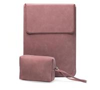 Niboow 13-14 Pouces Housse pour Laptop Avec Stand pour MacBook Pro 14" 13" M5/M4/M3/M2/M1, MacBook Air 13,6 Pouces, Givré PU Cuir Ordinateur Portable pour HP DELL Lenovo Surface (13"-14" | Rosa)