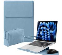 Niboow 15-16 Pulgadas Funda para Portátil con Función de Soporte para MacBook Pro 16" M5/M4/M3/M2/M1 Pro/Max 2026-2019, MacBook Air 15" M5/M4/M3/M2, Escarchado PU Cuero Portátiles Bolsa (15-16" |Azul)