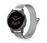 Niboow 18mm Correa para Huawei Watch GT 4 41mm/Garmin Venu 3S/Venu 2S, Respirable Metal Magnética Correa para Garmin Vivoactive 4S 40mm/Vivomove 3S 39mm/Forerunner 255S Music - Plata