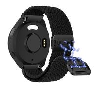 Niboow 20mm Correa Compatible con Garmin Vivoactive 6/Vivoactive 5/Vivoactive 3 music/Forerunner 165, Nylon Trenzada Correa para Garmin Venu Sq 2/Venu 2 Plus/Sq 2 Music/Venu Sq Music - Negro