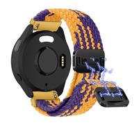 Niboow 20mm Correa Compatible con Garmin Vivoactive 6/Vivoactive 5/Vivoactive 3 music/Forerunner 165, Nylon Trenzada Correa para Garmin Venu Sq 2/Venu 2 Plus/Sq 2 Music/Venu Sq Music - Oro Purpura