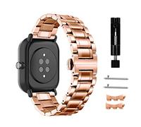 Niboow 20mm Correa para Amazfit Bip 3 Pro/Bip 3/Bip U Pro/GTS 3/GTS 2 Mini, Acero Correas para Samsung Galaxy Watch 5/Watch 5 Pro 45mm/Watch 4/4 Classic/Huawei Watch GT 3 Pro 43mm/GT 3 42mm-Oro Rosa
