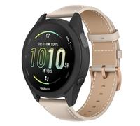 Niboow 20mm Correa para Garmin Forerunner 70/170/ 170 Music 43mm/165/165 Music/570 42mm, Correas de Repuesto de Cuero para Garmin Venu Sq 2/Sq 2 Music Edition/2 Plus/Approach J1 43mm/S50 - Blanco