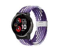 Niboow 20mm Correa para Garmin Venu Sq 2/Venu Sq 2 Music/Venu 2 Plus/Venu Sq/Sq Music, Nylon Elástica Correa para Garmin Vivoactive 5/Vivoactive 3 Music/Forerunner 245/Forerunner 645- Colorido Púrpura