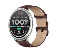 Niboow 20mm Cuero Correa para Amazfit T-Rex 3 Pro 44mm/Cheetah 2 Pro-Marrón | para Amazfit Active 3 Premium/Active 2/GTR Mini/GTS 4 Mini/Bip 3 Pro, con Hebilla de Acero Inoxidable Suave Cuero Correas