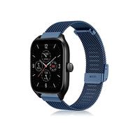 Niboow 20mm Metal Malla Correa para Amazfit GTS 4/GTS 3/GTS 4 Mini/GTS 2 Mini/GTS 2e/GTS 2/GTR 42mm, Hombres Mujeres Acero Correas para Amazfit Bip 3 Pro/Bip 3/Bip/Bip S/Bip Lite/Bip U Pro - Azul