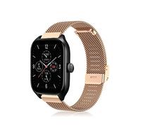 Niboow 20mm Metal Malla Correa para Amazfit GTS 4/GTS 3/GTS 4 Mini/GTS 2 Mini/GTS 2e/GTS 2/GTR 42mm, Hombres Mujeres Acero Correas para Amazfit Bip 3 Pro/Bip 3/Bip/Bip S/Bip Lite/Bip U Pro - Oro Rosa