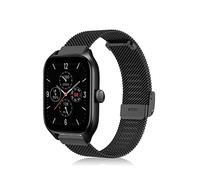 Niboow 20mm Metal Malla Correa para Amazfit GTS 4/GTS 3/GTS 4 Mini/GTS 2 Mini/GTS 2e/GTS 2/GTR 42mm, Hombres Mujeres Acero Correas para Amazfit Bip 3 Pro/Bip 3/Bip/Bip S/Bip Lite/Bip U Pro - Negro