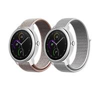 Niboow 20mm Nailon Correa para Garmin Forerunner 70/170/170 Music (43mm) | para Garmin Forerunner 570 42mm/Approach S50/Vivoactive 6/Venu Sq 2 Hombres Mujeres Respirable Ajustable Correa-Ros Blanco