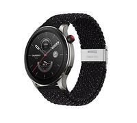 Niboow 22mm Correa para Amazfit Bip 5/GTR 4/GTR 3 Pro/GTR 3/GTR 2 eSIM/GTR 2e/GTR 47mm, Correa de Nailon de Elástica Trenzado para Amazfit Cheetah/Cheetah Pro/Stratos 3/Stratos 2s - Estrella Negra