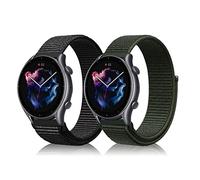 Niboow 22mm Correa para Amazfit Bip Max/Bip 6/Bip 5/GTR 4/GTR 3 Pro/GTR 3/GTR 2 eSIM, Nylon Deportiva Repuesto Correa para Amazfit Balance 3/Balance2/Balance/Balance Ultra/Cheetah 2 Ultra- Negro+Verde