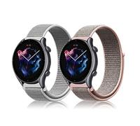Niboow 22mm Correa para Amazfit Bip Max/Bip 6/Bip 5/GTR 4/GTR 3 Pro/GTR 3/GTR 2 eSIM, Nylon Deportiva Repuesto Correa para Amazfit Balance 3/Balance2/Balance/Balance Ultra/Cheetah 2 Ultra- Ros Blanco