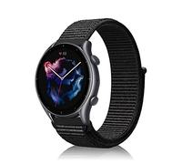 Niboow 22mm Correa para Amazfit Bip Max/Bip 6/Bip 5/GTR 4/GTR 3 Pro/GTR 3/GTR 2 eSIM, Nylon Deportiva Repuesto Correa para Amazfit Balance 3/Balance2/Balance/Balance Ultra/Cheetah 2 Ultra - Negro