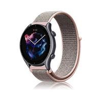 Niboow 22mm Correa para Amazfit Bip Max/Bip 6/Bip 5/GTR 4/GTR 3 Pro/GTR 3/GTR 2 eSIM, Nylon Deportiva Repuesto Correa para Amazfit Balance 3/Balance2/Balance/Balance Ultra/Cheetah 2 Ultra - Rosado