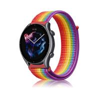 Niboow 22mm Correa para Amazfit Bip Max/Bip 6/Bip 5/GTR 4/GTR 3 Pro/GTR 3/GTR 2 eSIM, Nylon Deportiva Repuesto Correa para Amazfit Balance 3/Balance2/Balance/Balance Ultra/Cheetah 2 Ultra-Arcoiris