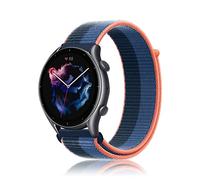 Niboow 22mm Correa para Amazfit Bip Max/Bip 6/Bip 5/GTR 4/GTR 3 Pro/GTR 3/GTR 2 eSIM, Nylon Deportiva Repuesto Correa para Amazfit Balance 3/Balance2/Balance/Balance Ultra/Cheetah 2 Ultra - Azul-2