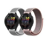 Niboow 22mm Correa para Garmin Forerunner 265/Forerunner 255/Forerunner 255 Music, Nylon Muñequeras Pulseras Repuesto para Garmin Vivoactive 4/Venu 2/Amazfit GTR 4/Xiaomi S1 Active-Rosa+Blanco