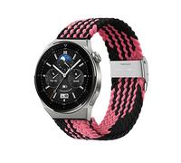 Niboow 22mm Correa para Huawei Watch GT 5 46mm/GT 5 Pro 46mm/GT 4 46mm/GT 3 Pro 46mm/GT 3 46 mm/GT Runner/GT 2 46 mm, Nylon Elástica Correas para Huawei Watch 4/Watch 4 Pro/Watch Buds - Rosa/Negro