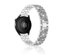 Niboow 22mm Correa para Xiaomi Watch S4/Redmi Watch5 Active/5 Lite/S4 Sport/S1 Pro, Diamante Metal Correa para Huawei Watch 5/Watch4 46mm/4 Pro 48mm/GT 5 Pro/GT 4 46mm/AmazfitBip 6 - Plata