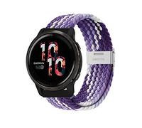 Niboow 22mm Correa Trenzada para Garmin Venu 3/Forerunner 265/Forerunner 255/Forerunner 255 Music, Elástica Nylon Correas Reloj para Garmin Vivoactive 4/Venu 2/Huawei Watch 4 Pro-Colorido Púrpura
