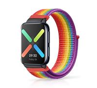 Niboow Correa Compatible con OPPO Watch Free, Hombres Mujeres Respirable Ajustable Deportiva Repuesto Correa Compatible con OPPO Watch Free - Arcoíris