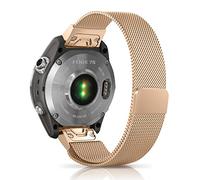 Niboow QuickFit 20mm Correa para Garmin Fenix 8 43mm/Fenix 7S Pro Solar/Epix 2 Pro 42mm, Ajustable Magnética Pulsera Acero Inoxidabl para Garmin Fenix 7S/6S/6S pro/5S/5S Plus/Descent Mk2S - Oro Rosa