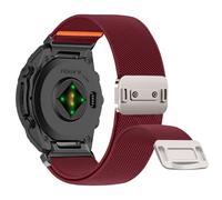 Niboow QuickFit 20mm Nailon Correa para Garmin Fenix 8 43mm/Fenix 7S Pro Solar/Fenix 7S/ Fenix 6S/Fenix 6S Pro/Fenix 5S, Transpirable Elasticidad Magnética Correa para Garmin Descent Mk3S - Rojo