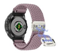 Niboow QuickFit 20mm Trenzada Correa para Garmin Fenix 8 43mm/Fenix 7S Pro Solar/Fenix 7S/ Fenix 6S/Fenix 6S Pro/Fenix 5S, Nylon con Cierre Magnética Correa para Garmin Descent Mk3S/Mk3Si - Morado