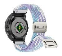 Niboow QuickFit 20mm Trenzada Correa para Garmin Fenix 8 43mm/Fenix 7S Pro Solar/Fenix 7S/ Fenix 6S/Fenix 6S Pro/Fenix 5S, Nylon con Cierre Magnética Correa para Garmin Descent Mk3Si - Azul/Blanco