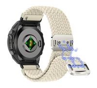 Niboow QuickFit 20mm Trenzada Correa para Garmin Fenix 8 43mm/Fenix 7S Pro Solar/Fenix 7S/ Fenix 6S/Fenix 6S Pro/Fenix 5S, Nylon con Cierre Magnética Correa para Garmin Descent Mk3S/Mk3Si - Blanco