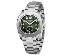 NIBOSI Reloj para Hombre Sports Casual Acero Inoxidable Fecha analógica Diseñador Cronógrafo Resistente al Agua Reloj de Cuarzo para Hombre-Verde