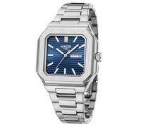NIBOSI Relojes Cuadrada Hombre Cronografo Acero Inoxidable Reloj Analógico de Cuarzo multifunción para Impermeable Fecha Sports Casual Reloj para Hombre