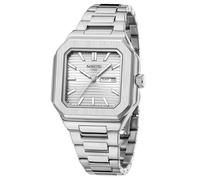 NIBOSI Relojes Cuadrada Hombre Cronografo Acero Inoxidable Reloj Analógico de Cuarzo multifunción para Impermeable Fecha Sports Casual Reloj para Hombre