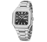 NIBOSI Relojes Cuadrada Hombre Cronografo Acero Inoxidable Reloj Analógico de Cuarzo multifunción para Impermeable Fecha Sports Casual Reloj para Hombre